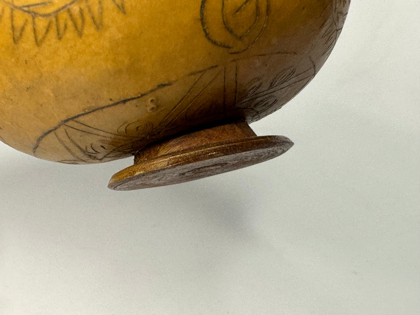 Antique Chinese Gourd Cricket Winter Cage Carvings of Dragons 3.25"