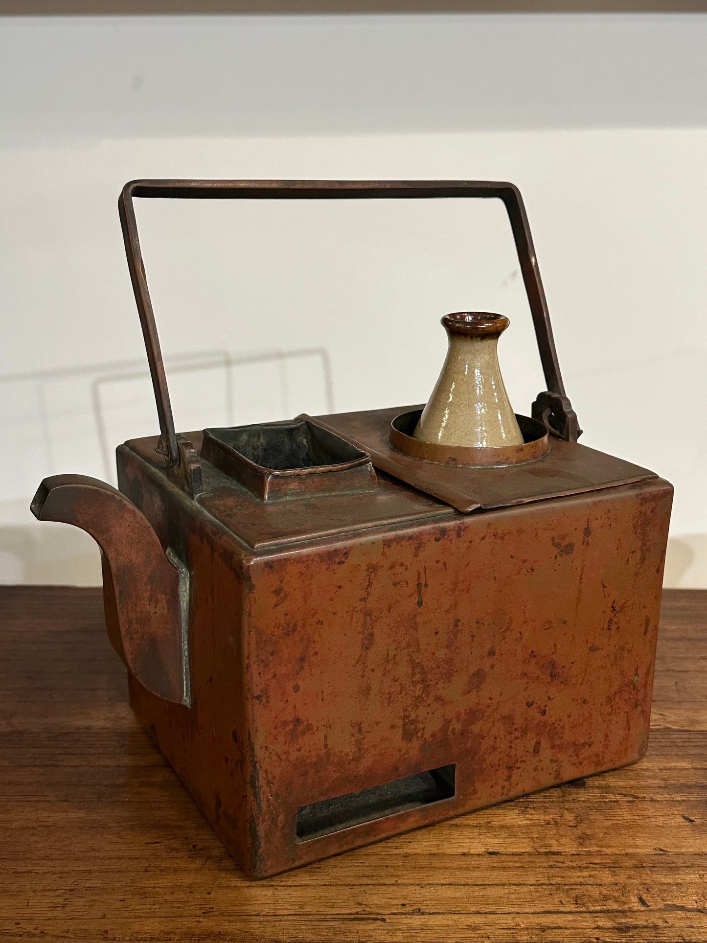 Antique Japanese Copper Kandouko Sake Tokkuri Warmer 9.5"