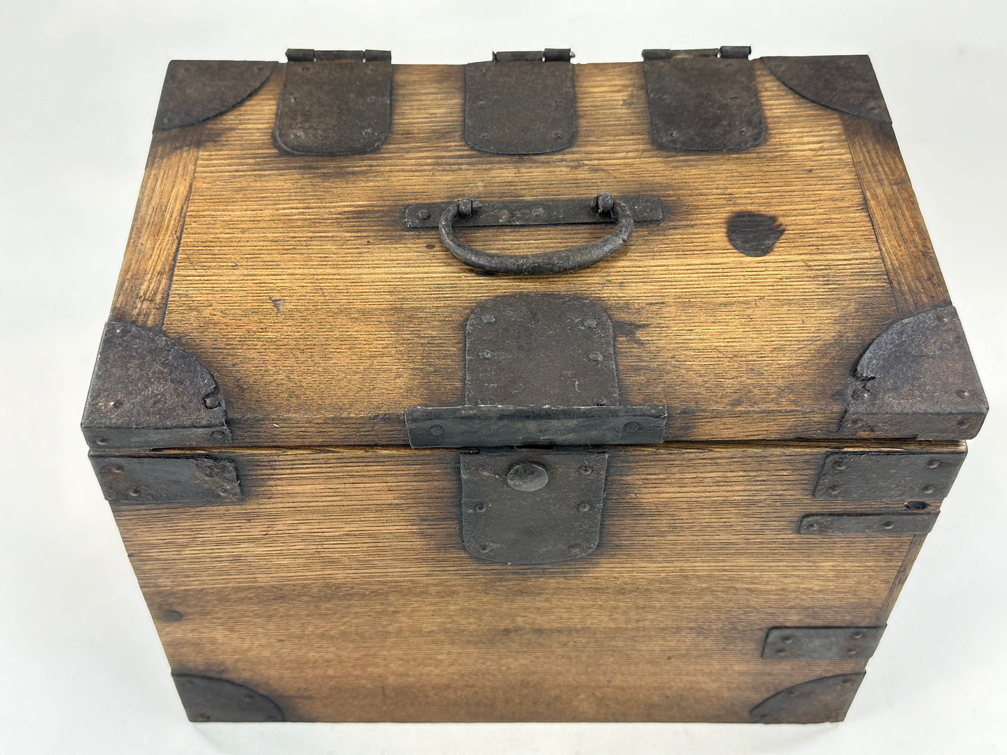 Antique Japanese Taisho Era c.1919 Chestnut Wood Suzuribako Calligraphy Tansu 10"
