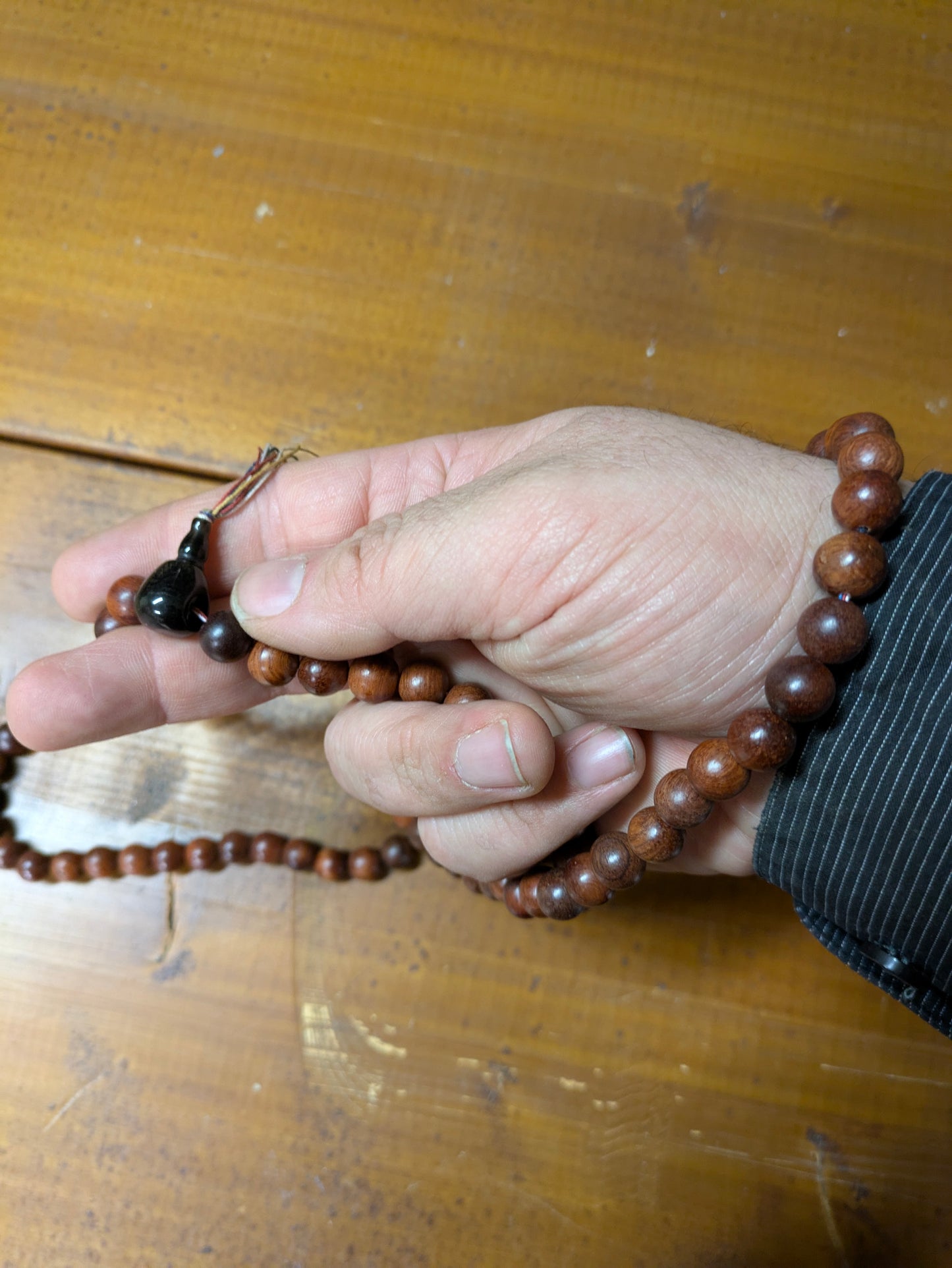 Juzu, Mala, Beads, 108, Buddhist Prayer Beads, Counting Beads Red Wood, Onix Counting Stone, Bracelet/Necklace,