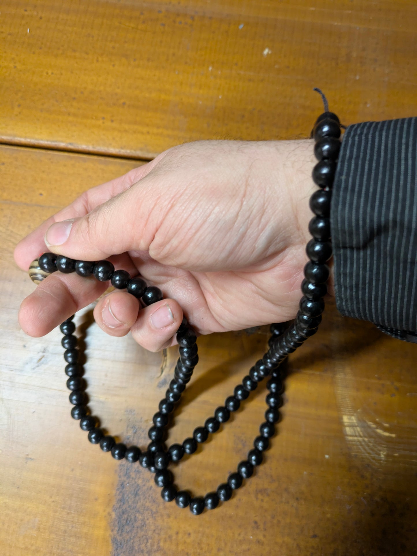 Juzu, Mala, Beads, 108, Buddhist Prayer Beads, Counting Beads Black Wood, Light Wood Counting Stone Bracelet/Necklace
