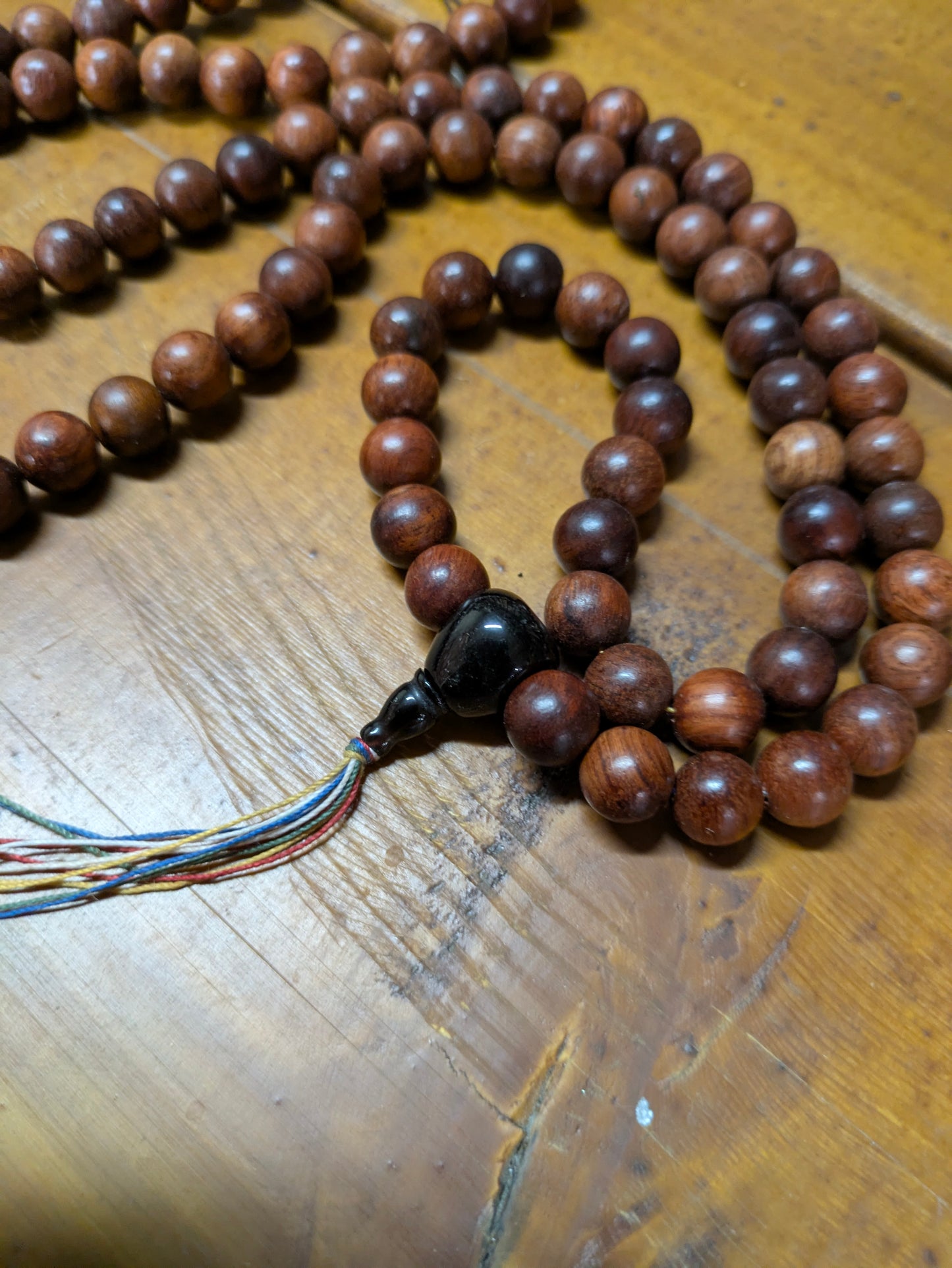 Juzu, Mala, Beads, 108, Buddhist Prayer Beads, Counting Beads Red Wood, Onix Counting Stone, Bracelet/Necklace,