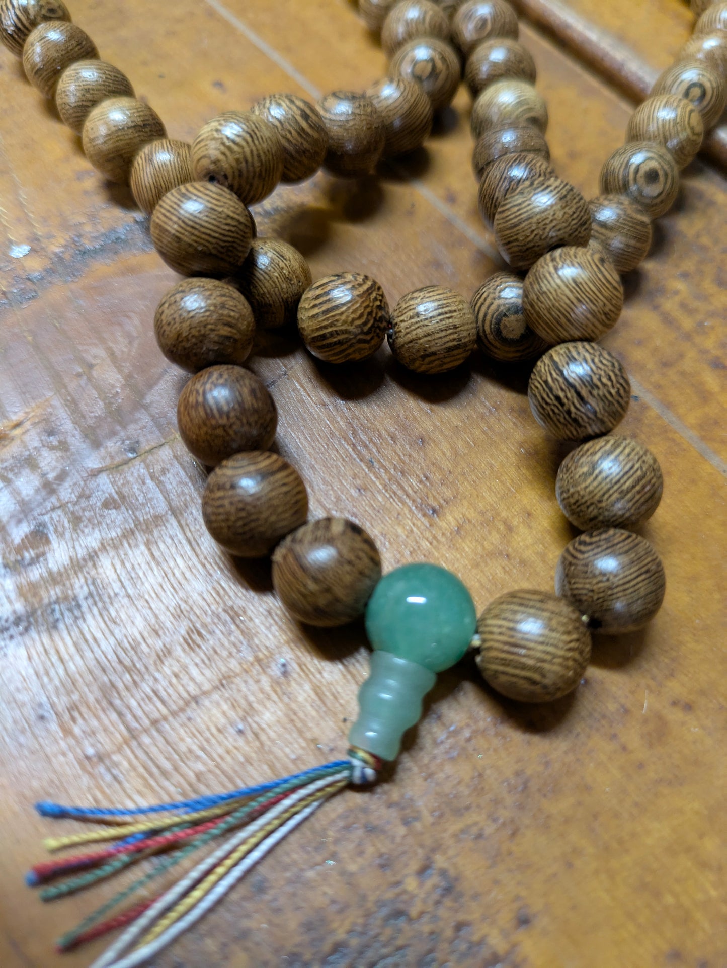 Juzu, Mala, Beads, 108, Buddhist Prayer Beads, Counting Beads Black Wood/Jadeite Counting Stone, Bracelet/Necklace,