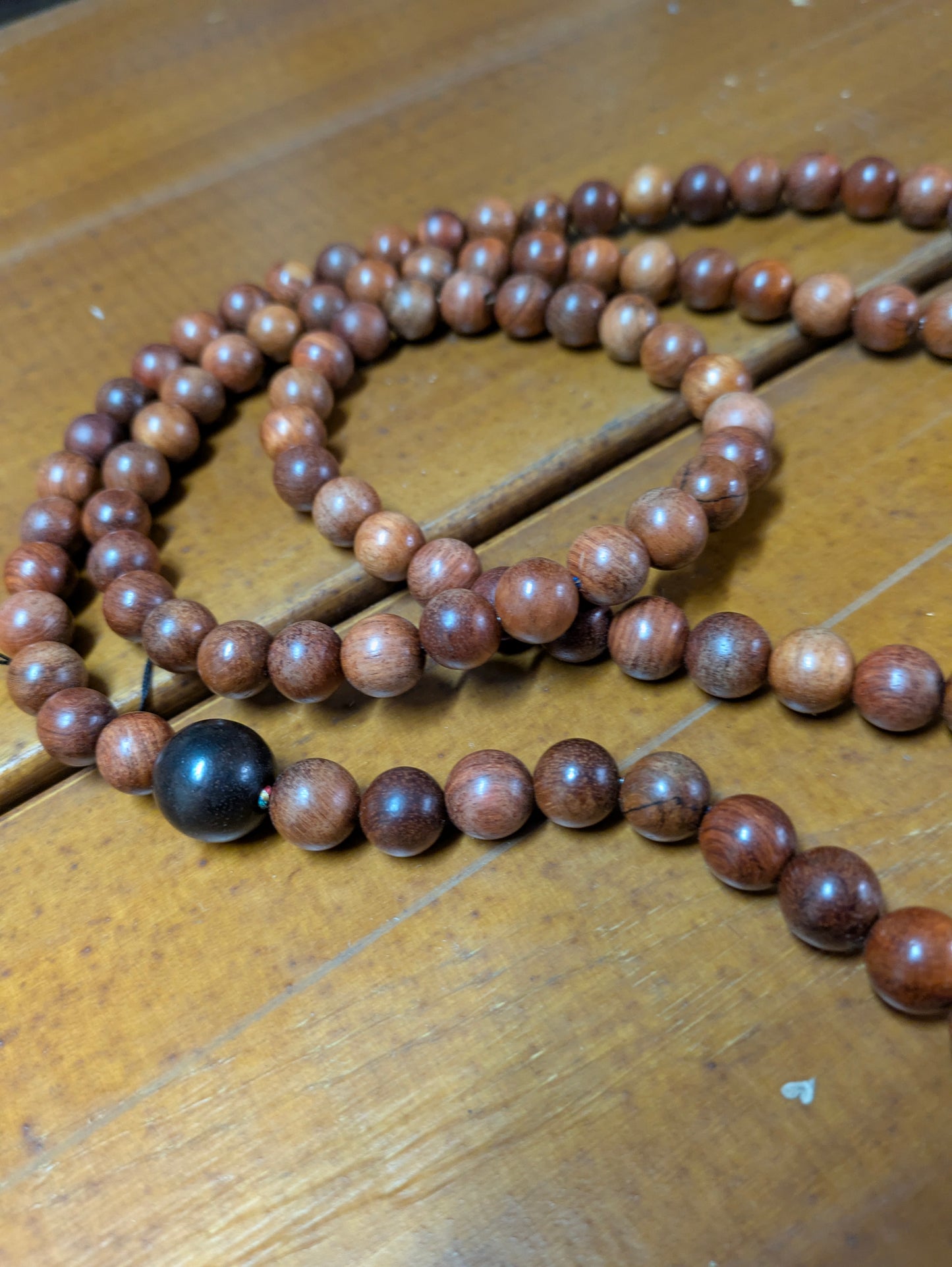 Juzu, Mala, Beads, 108, Buddhist Prayer Beads, Counting Beads Red Wood, Onix Counting Stone, Bracelet/Necklace