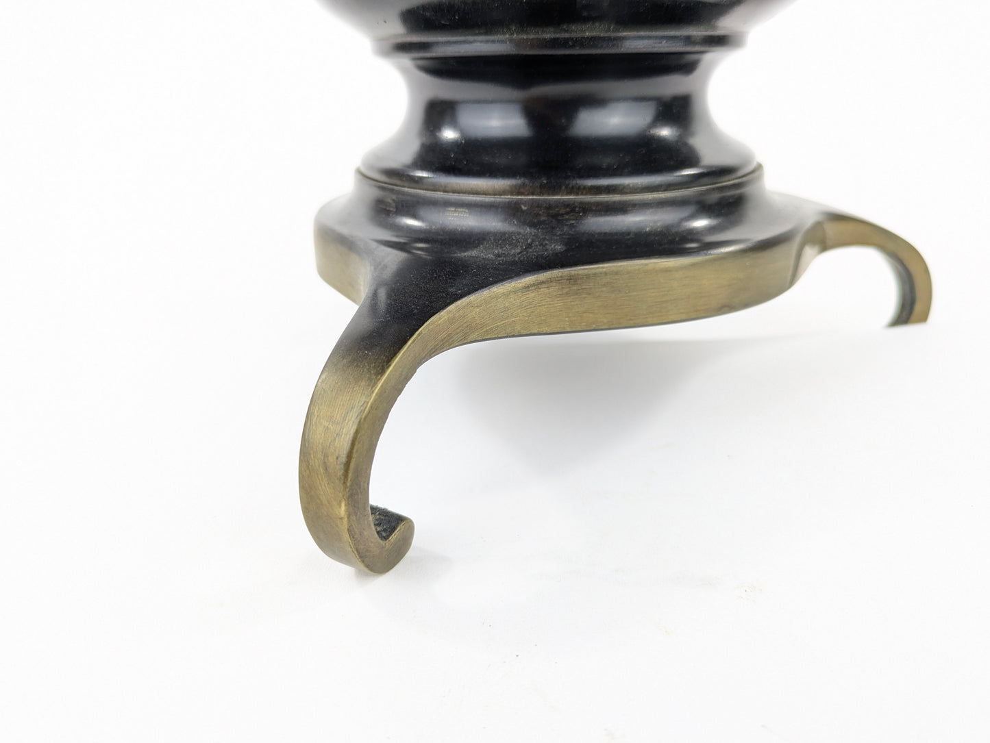 Antique Japanese Signed Usubata Bronze Vase – Pine Landscape with Bridge & Temple – Meiji–Taisho Era