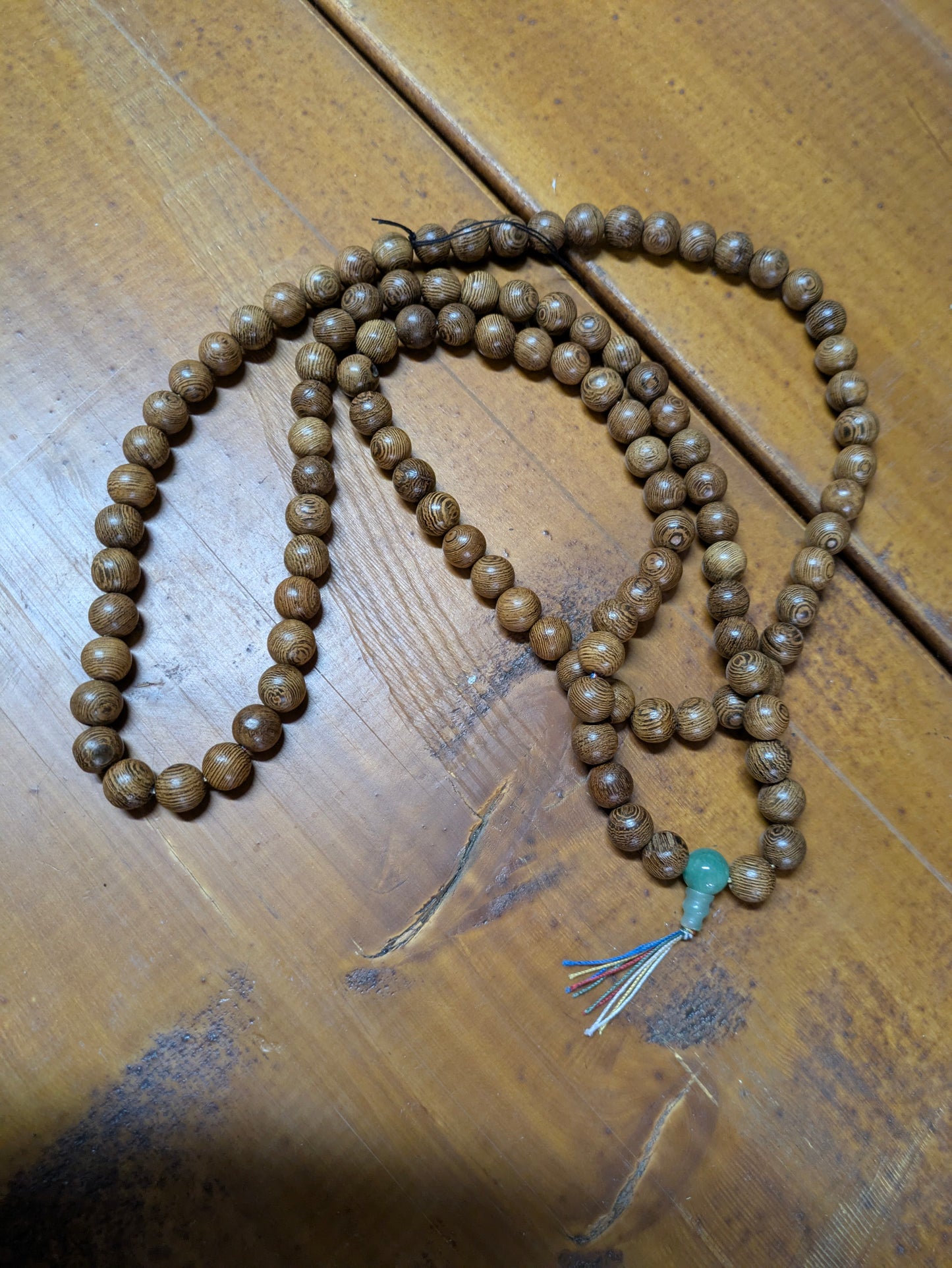 Juzu, Mala, Beads, 108, Buddhist Prayer Beads, Counting Beads Black Wood/Jadeite Counting Stone, Bracelet/Necklace,