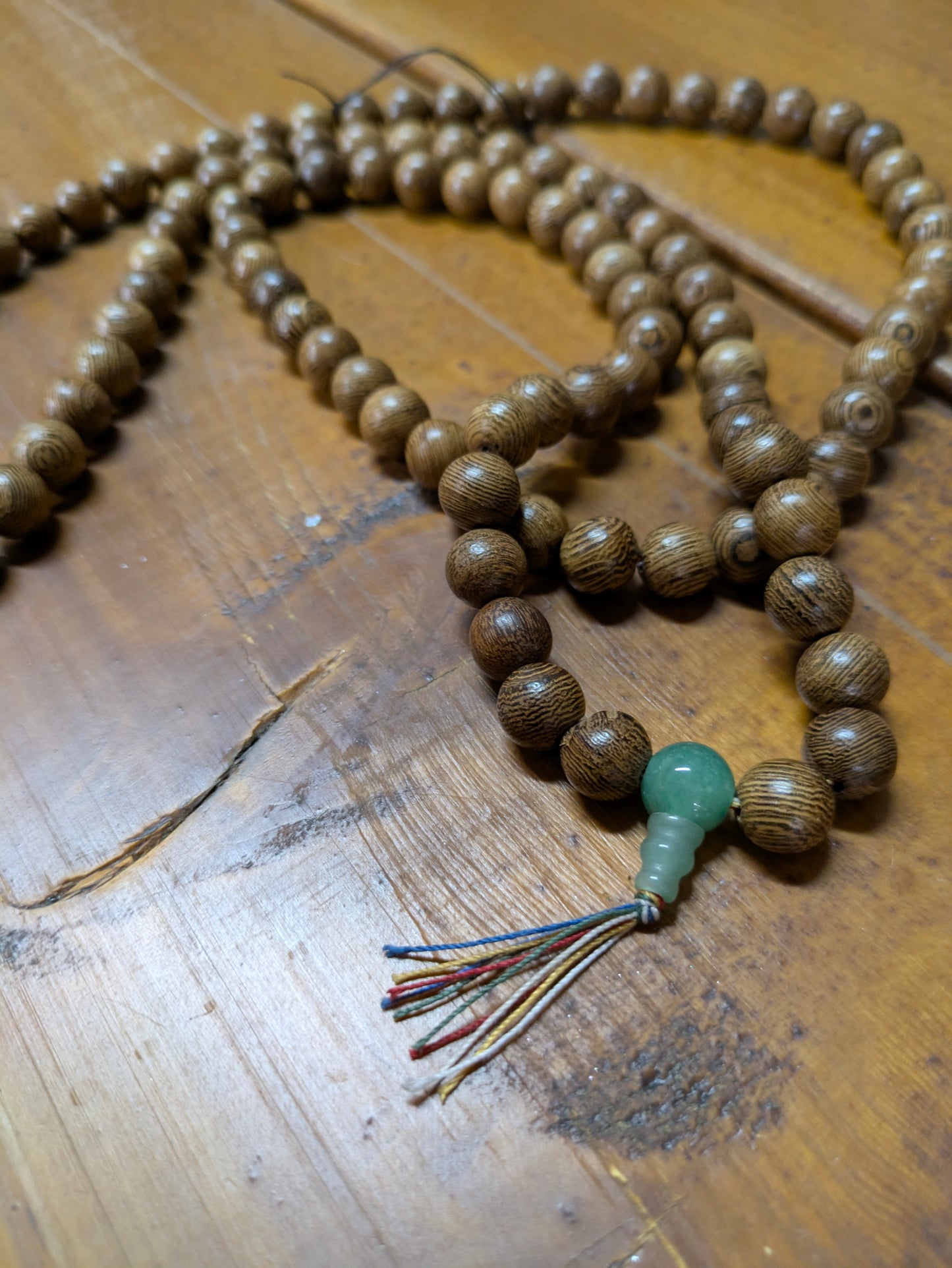 Juzu, Mala, Beads, 108, Buddhist Prayer Beads, Counting Beads Black Wood/Jadeite Counting Stone, Bracelet/Necklace,