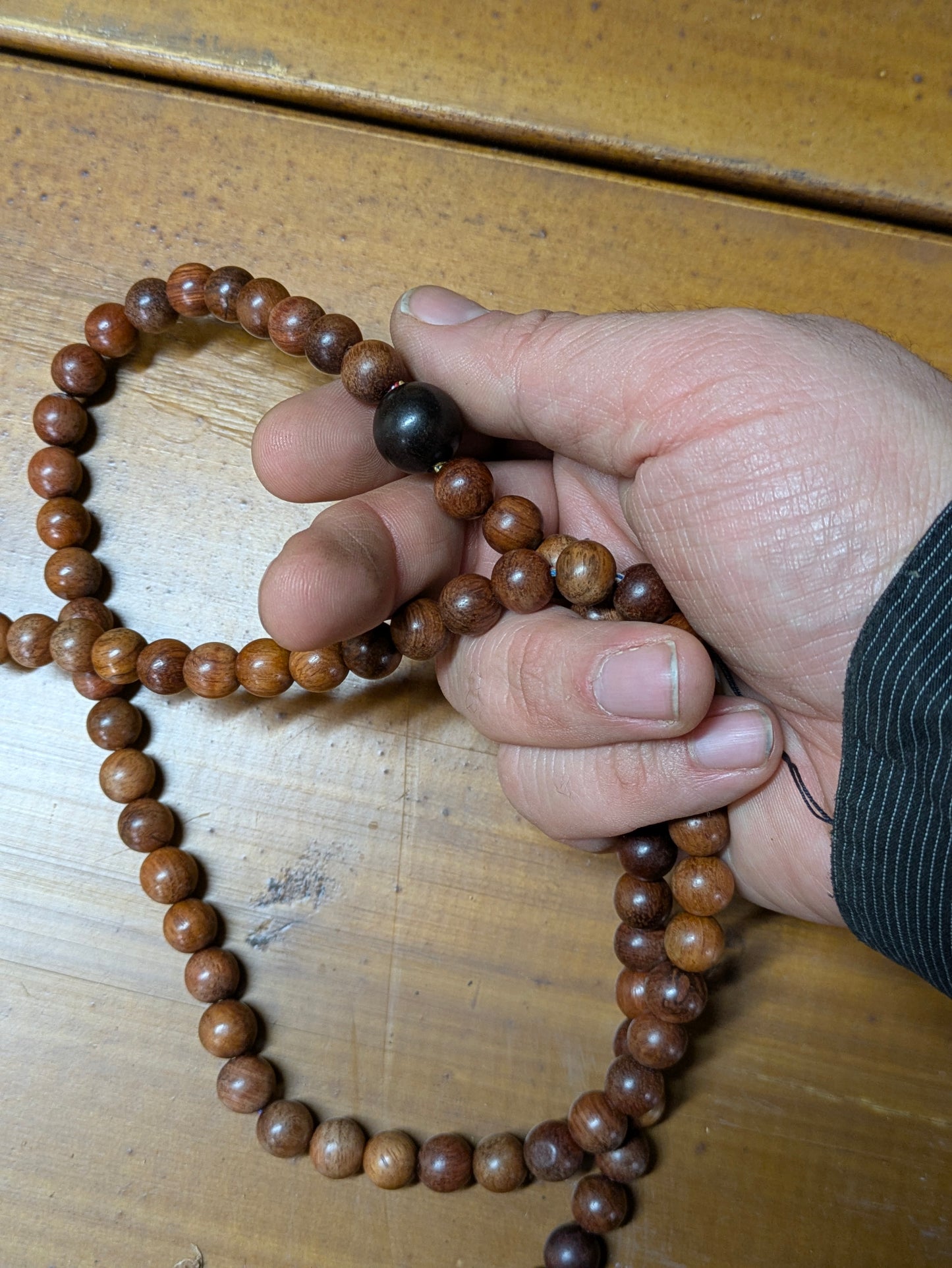 Juzu, Mala, Beads, 108, Buddhist Prayer Beads, Counting Beads Red Wood, Onix Counting Stone, Bracelet/Necklace
