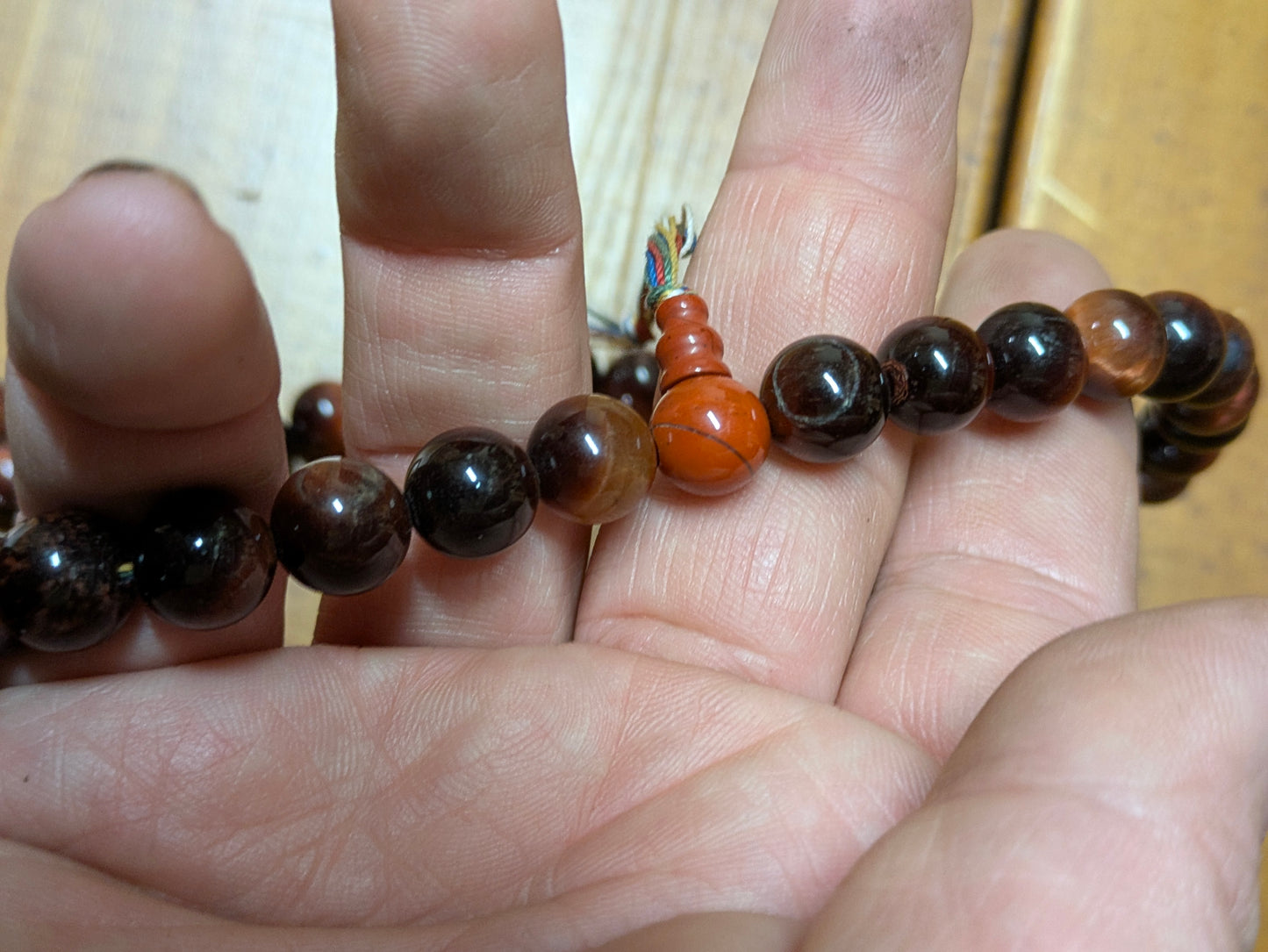 Juzu, Mala, Beads, 108, Buddhist Prayer Beads, Counting Beads Tigers Eye Semiprecious Stone beads , Red Counting Stone, Bracelet/Necklace