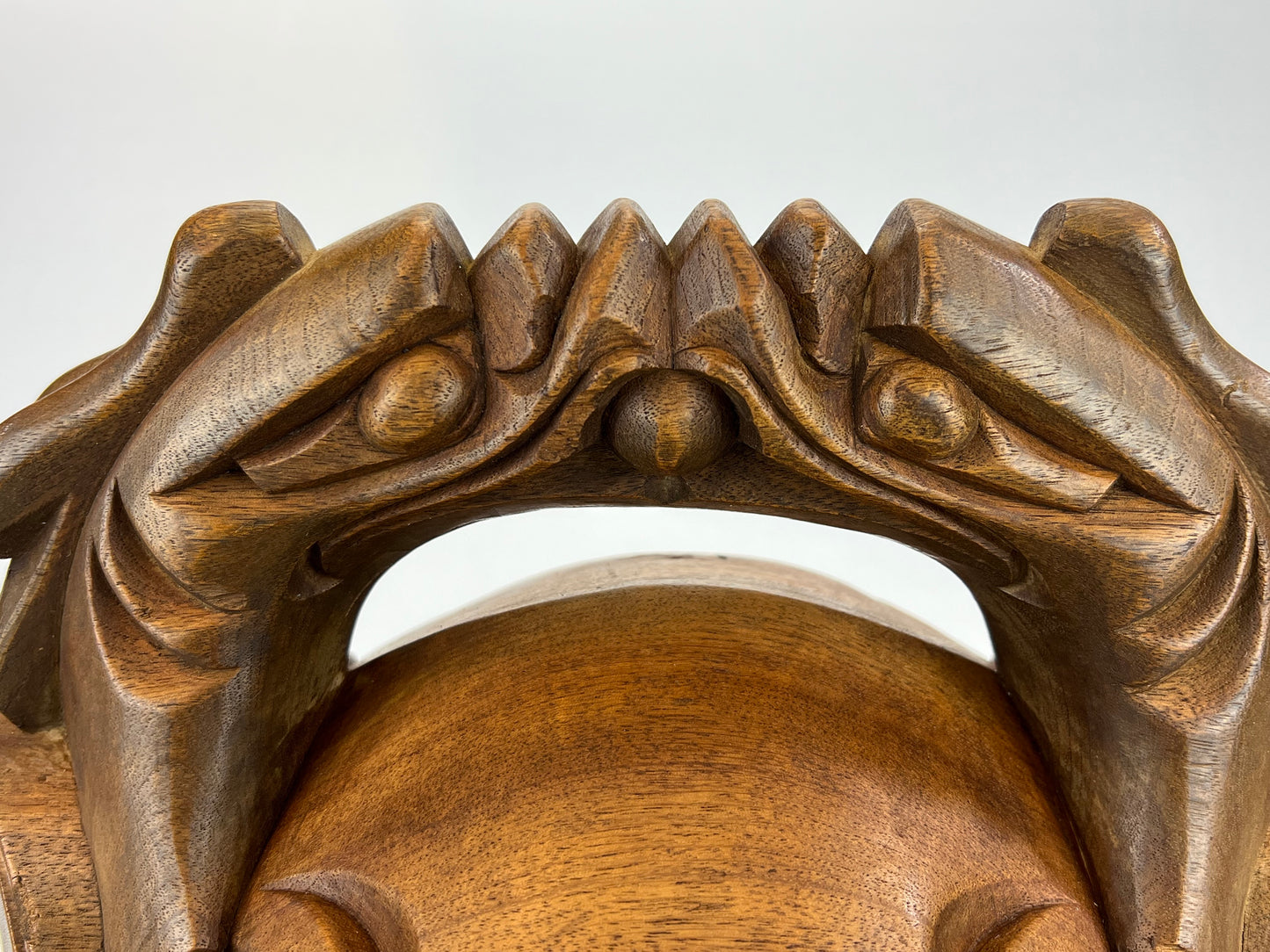 Antique Japanese Mokugyo Buddhist Drum 12"H