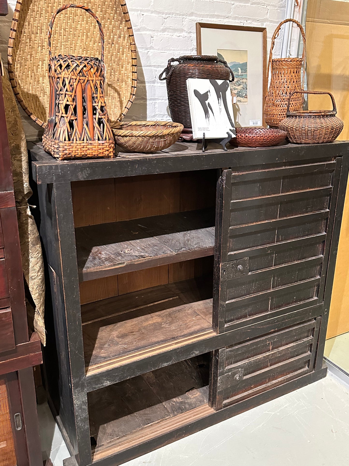 Antique Japanese Mid Edo Era c1700's Tansu Chest Sugi 54"W