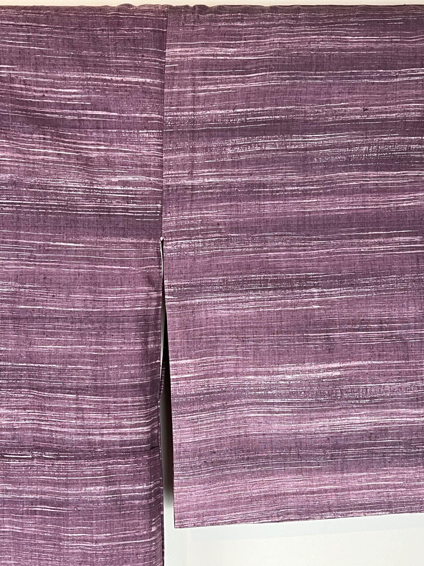 Vintage Japanese Silk Kimono Striated Plum Purple 63"L