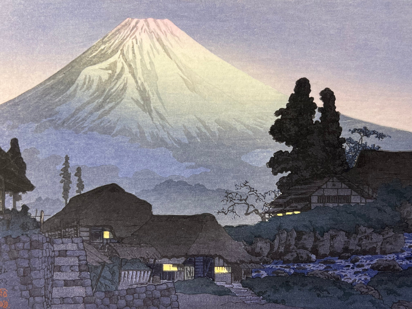 Shotei Takahashi Giclee Woodblock Print Mt Fuji from Mitsukubo 7.5" x 11"