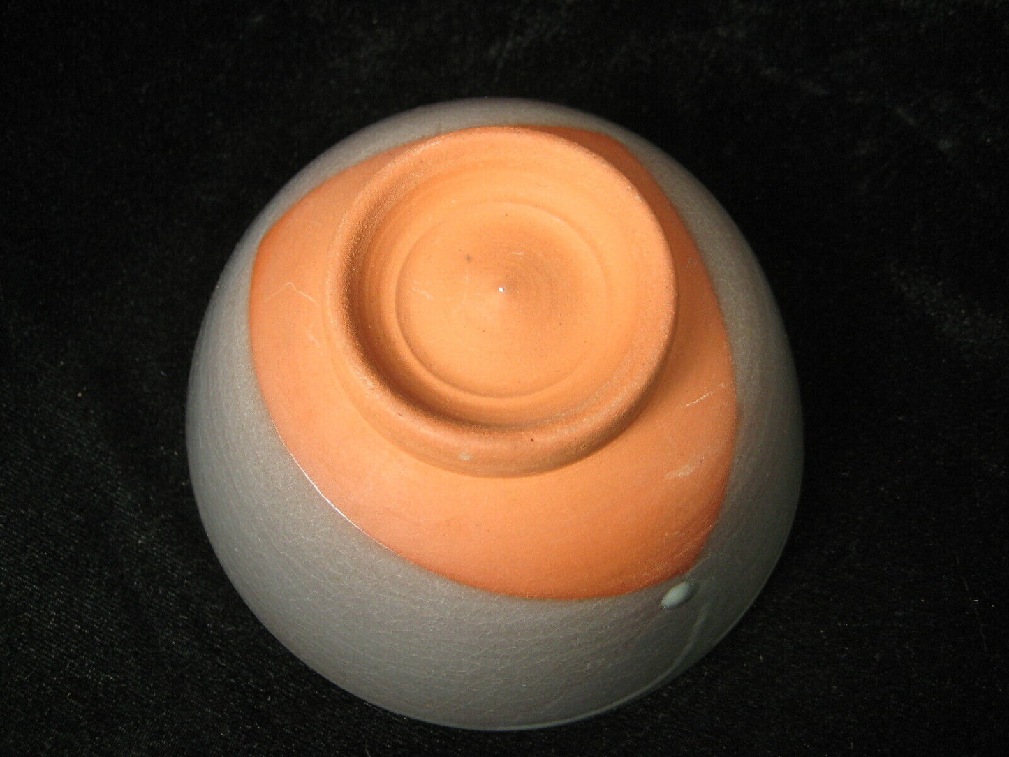 Vintage Japanese Tea Ceremony Ceramic Chawan Bowl Blue-Gray Crackle Glaze 5"