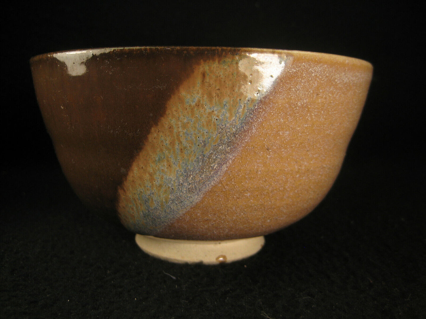 Vintage Japanese Tea Ceremony Ceramic Chawan Tea Bowl Dip Glaze 4.5"