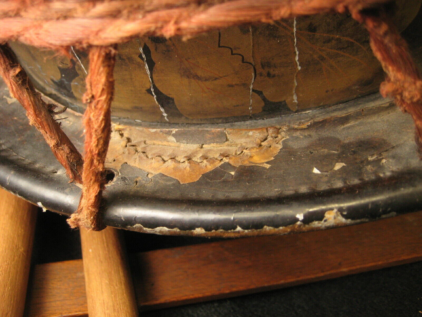 Antique Japanese Mid-Edo (1700'S) Drum Noh-Daiko Shimedaiko with Stand