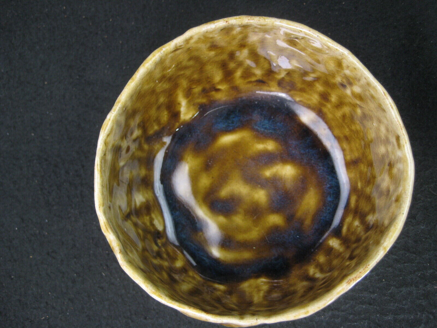 Vintage Japanese (C. 1950) Signed Tea Ceremony Ceramic Chawan Tea Bowl Olive