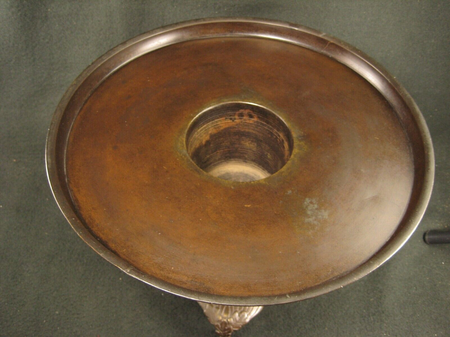 Antique Japanese Signed Usubata Bronze Ikebana Flower Vase Birds & Flowers
