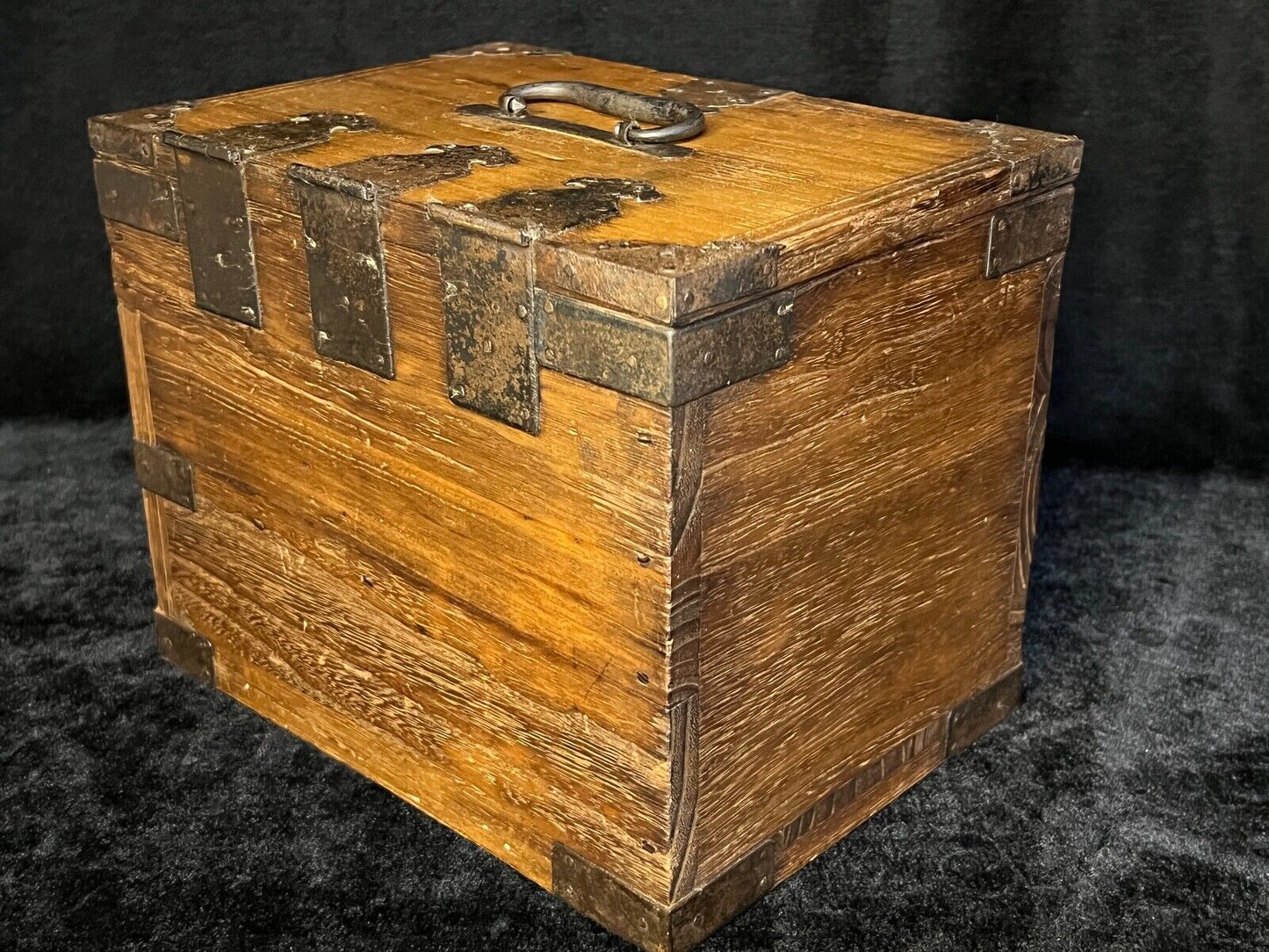 Antique Japanese Meiji Era C1890 Sugi Wood Suzuribako Calligraphy Tansu