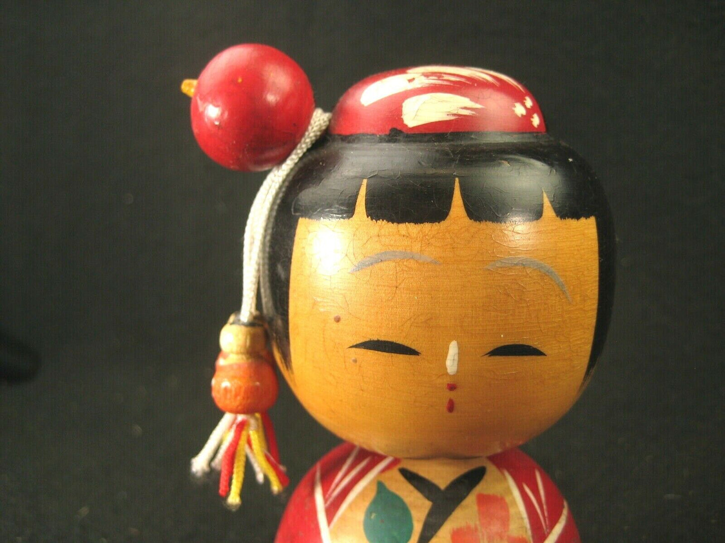 Vintage Japanese Showa Era (C.1950) Wooden Kokeshi Doll With Extra 2 Dolls