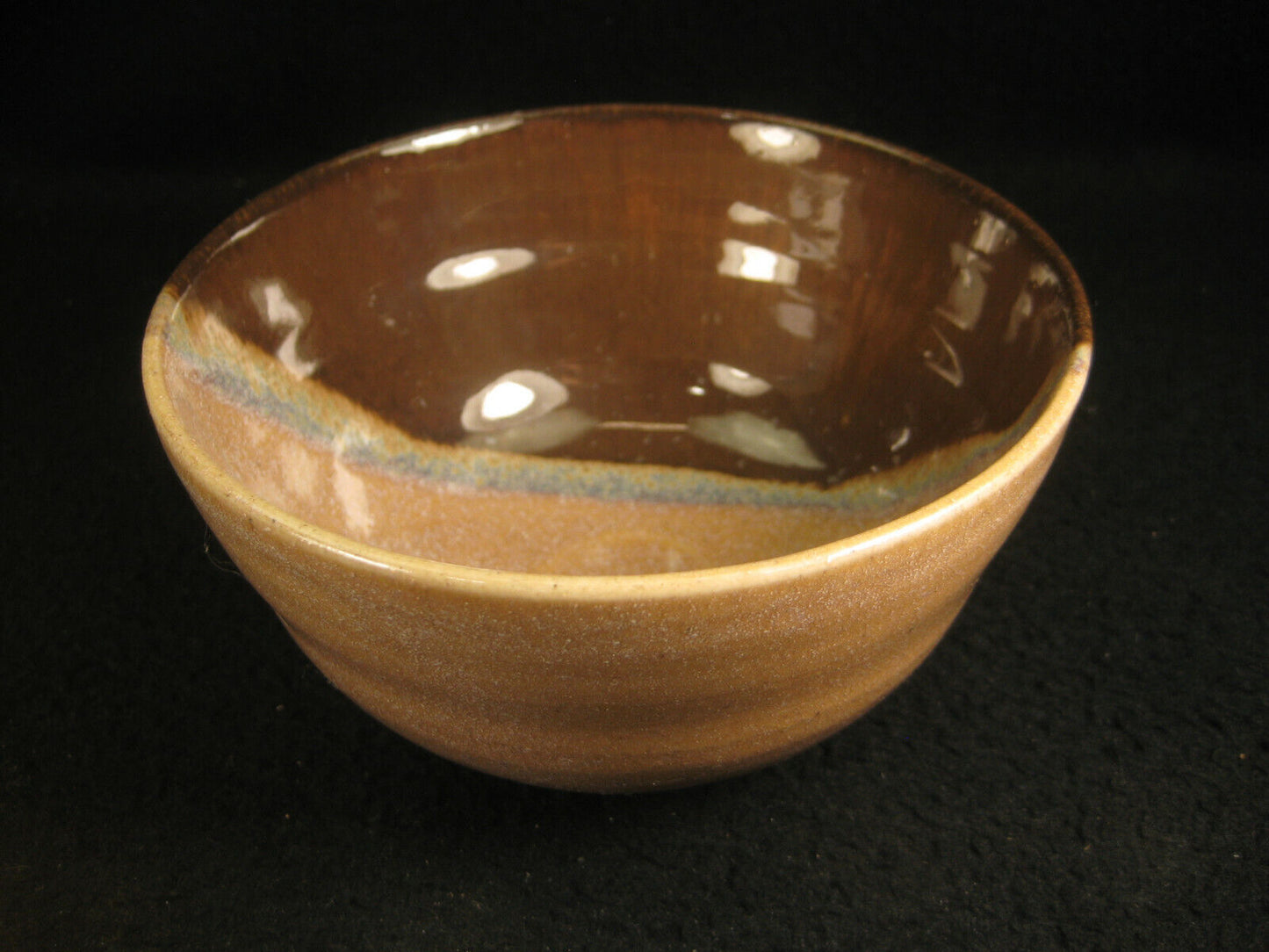 Vintage Japanese Tea Ceremony Ceramic Chawan Tea Bowl Dip Glaze 4.5"