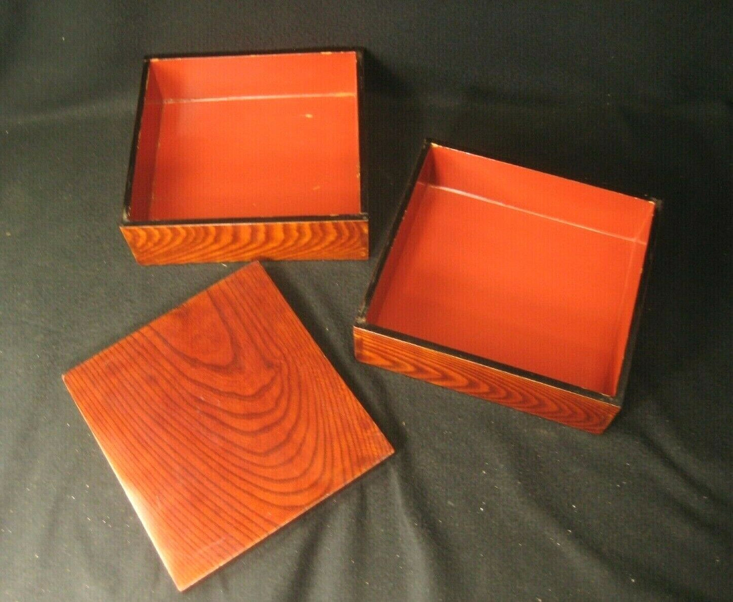 Antique Japanese Meiji Era (C.1900) Wood & Lacquer Kasaneju Stacking Box