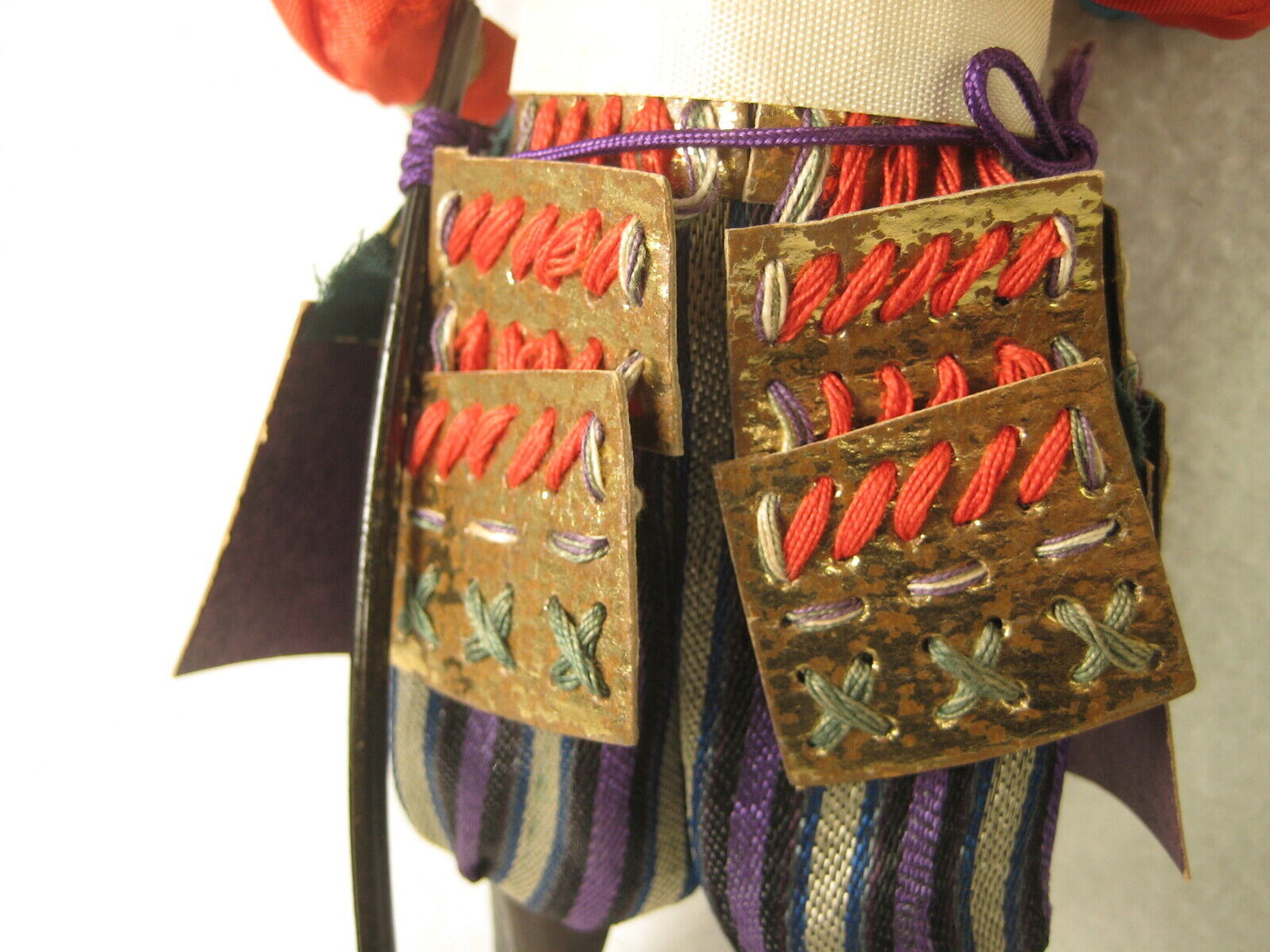 Antique Japanese Samurai Warrior Shogun Doll Wooden Gofun Face Full Armor
