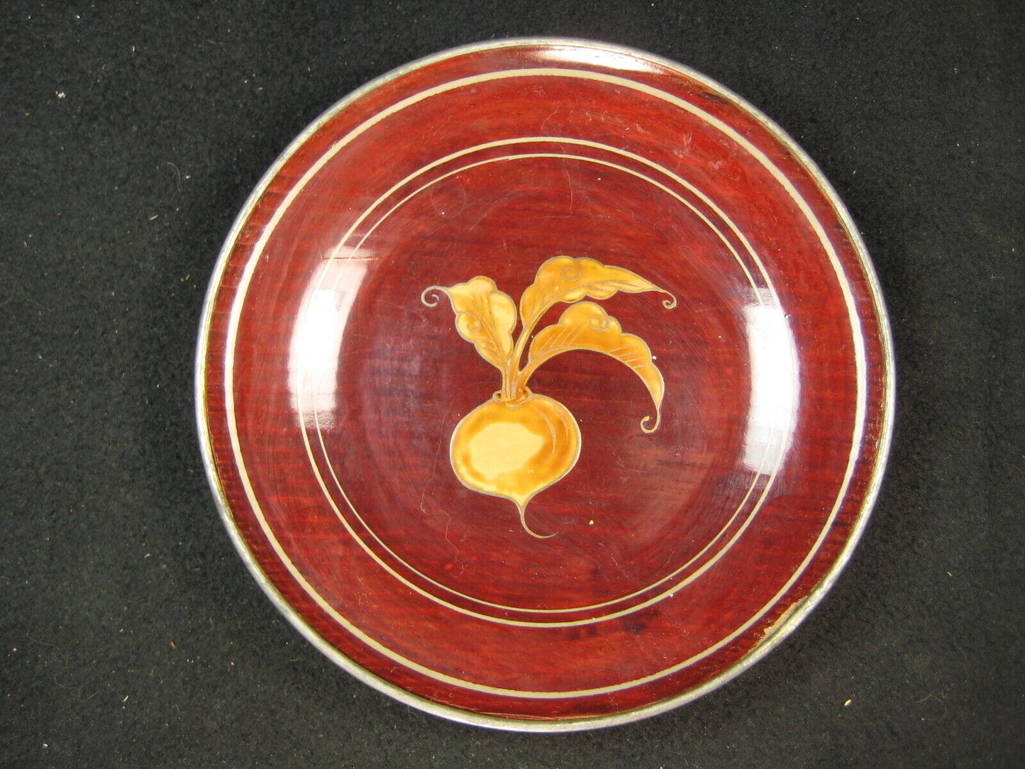 Antique C. 1920 Set Of 5 Japanese Lacquer Kashizara Appetizer Plates