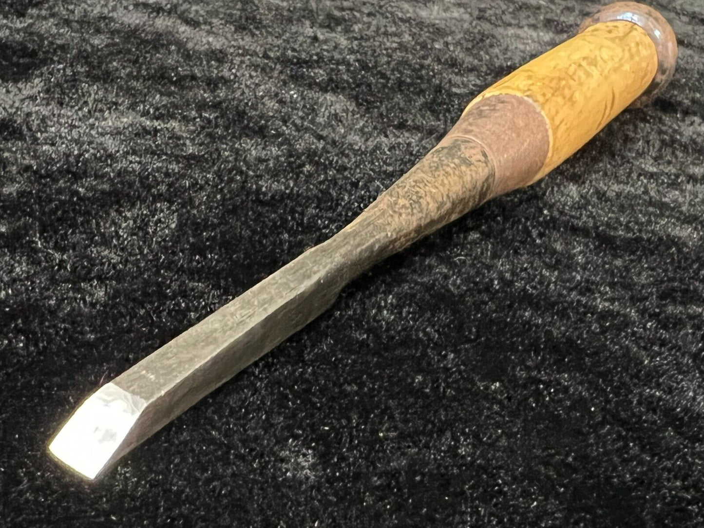 Vintage Japanese Chisel Laminated Forged Iron Blade Nomi Red Oak Handle 1/4"