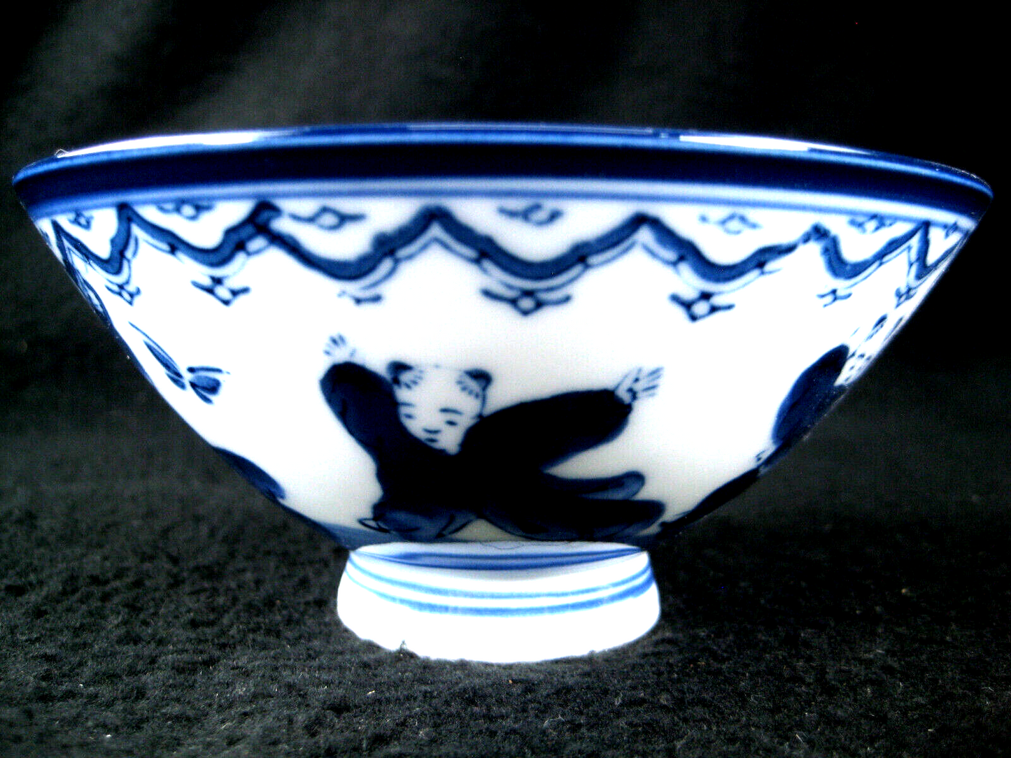 Japanese Imari Print Ceramic Small Bowl Classical Chinese Children At Play