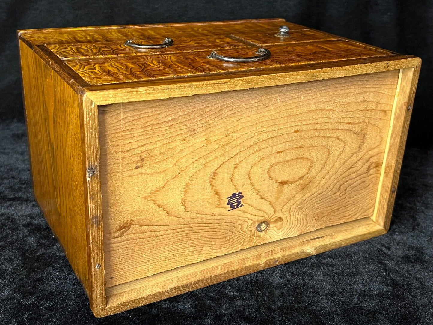 Antique Japanese Meiji Era C1890 Sugi Wood Suzuribako Calligraphy Tansu 10"