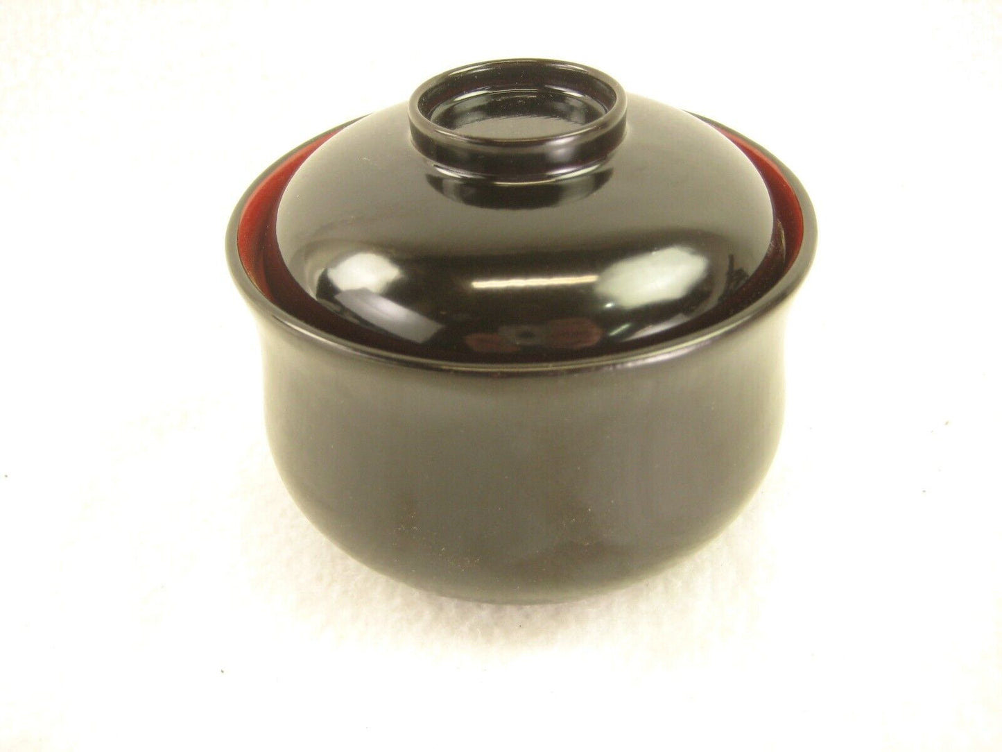 Antique Japanese Meiji Era (C.1910) Lacquer Wooden Lidded Soup / Rice Bowl Makie