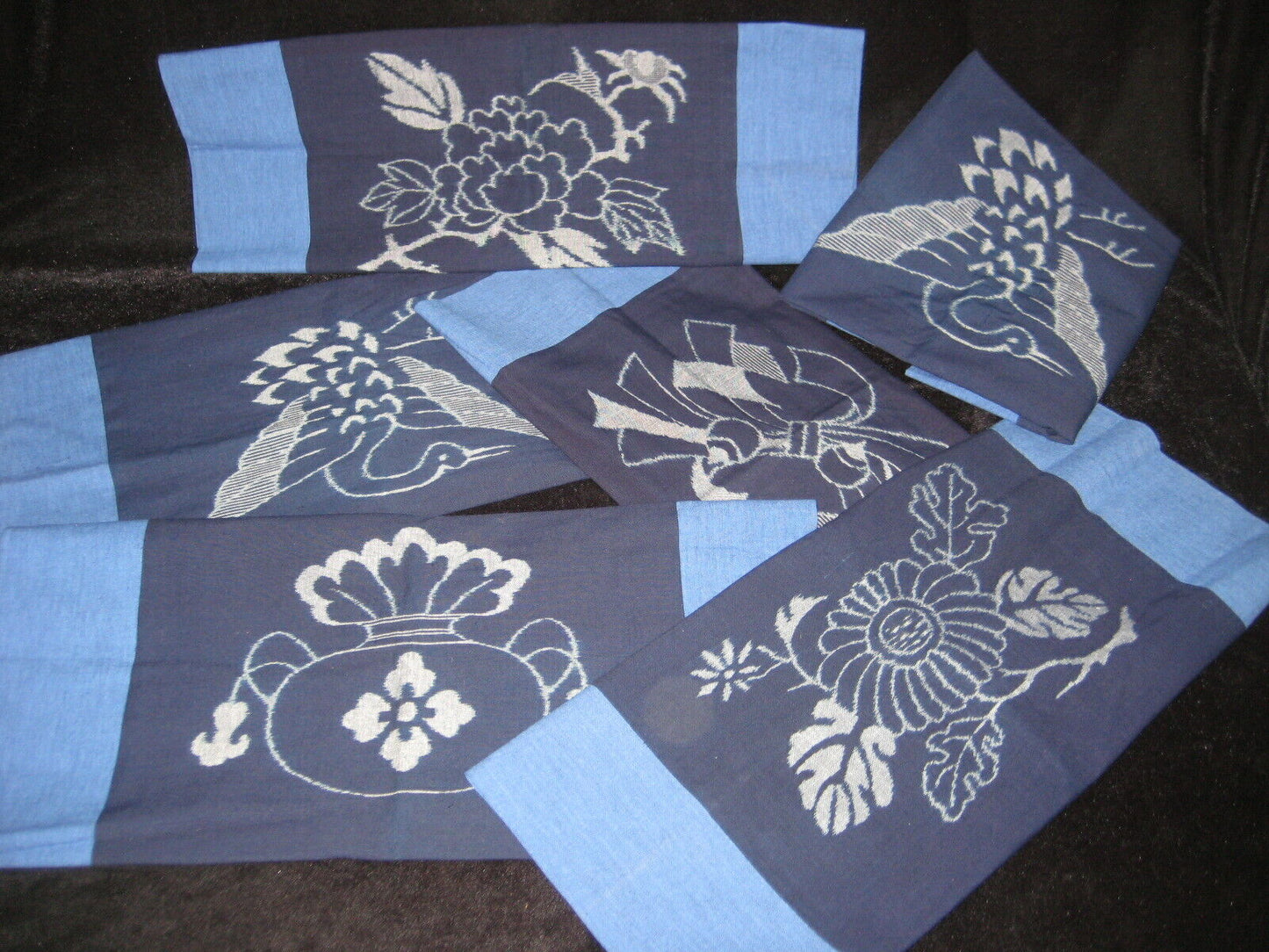 Japanese Blue Ikat Zabuton Pillow Case (3 Designs Choose 1) Floor Cushion