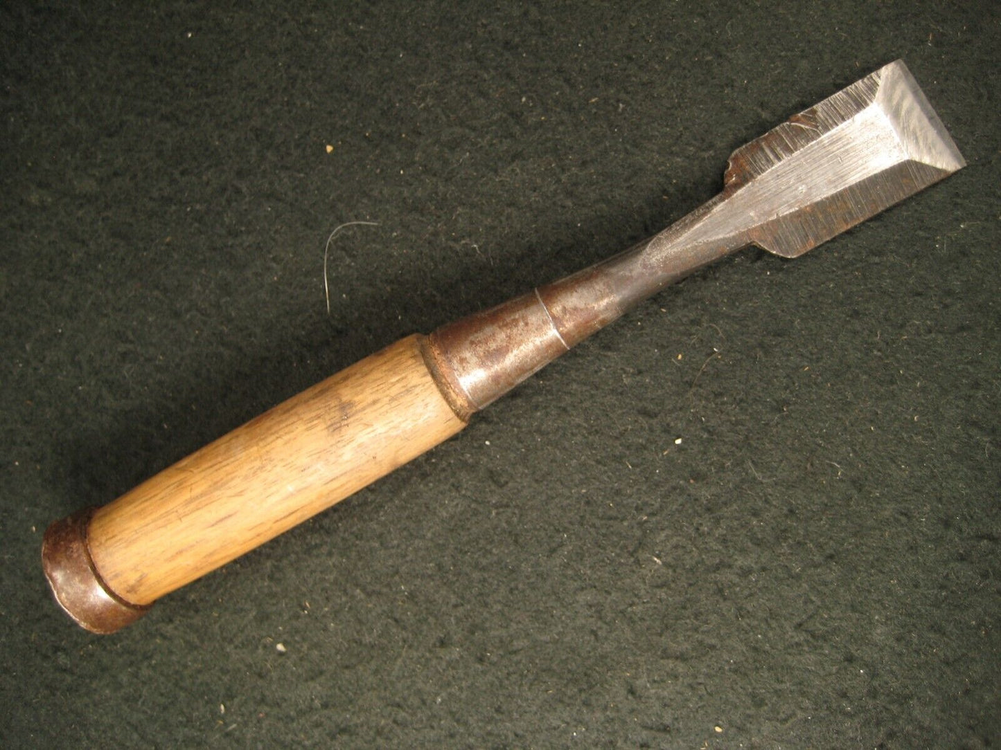 Vintage Japanese Chisel Laminated Forged Iron Blade Nomi Red Oak Handle 7/8"
