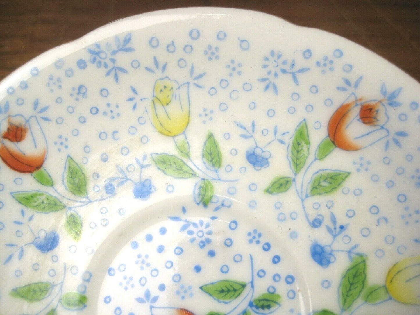 Antique Japanese C1920 Hand Painted Tea Cup & Saucer Set Floral Motif
