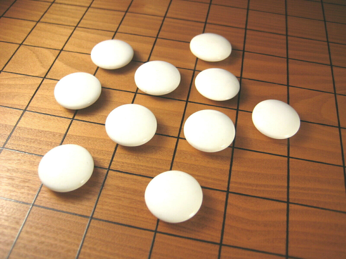 Vintage Japanese Go Game Stones X10 For Replacement - White Glass 10Pcs ~3/8"