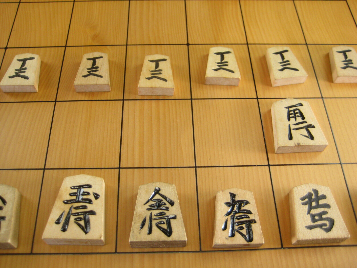 Vintage Japanese Wooden Shogi Koma Pieces W/Original Box