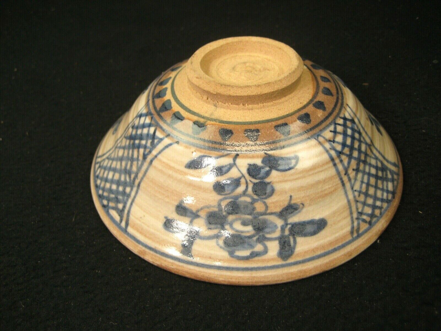 Vintage Japanese Tea Ceremony Ceramic Chawan Hand Painted Floral Tea Bowl