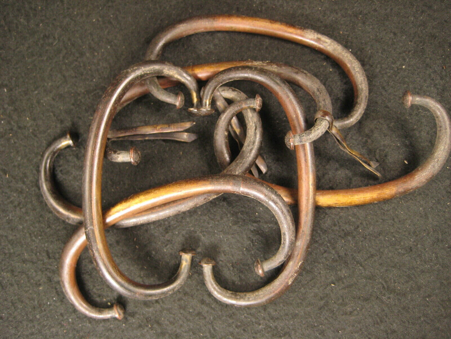 Antique Japanese Taisho Era (C. 1920) Forged Brass Tansu Handle