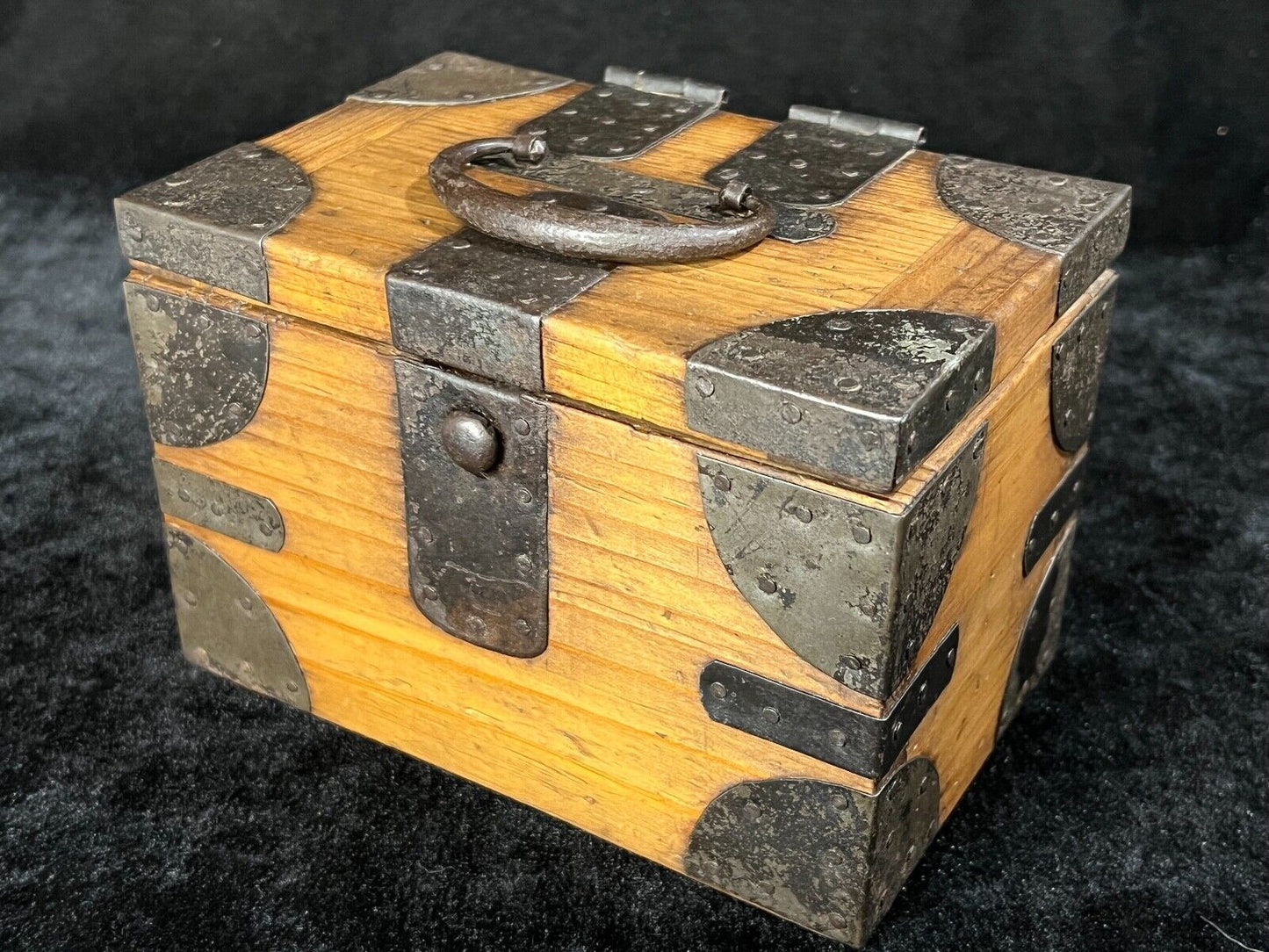 Antique Japanese Meiji/Edo 1800'S Inbako Tansu Suzuribako For Inkan Stamps 6X4"