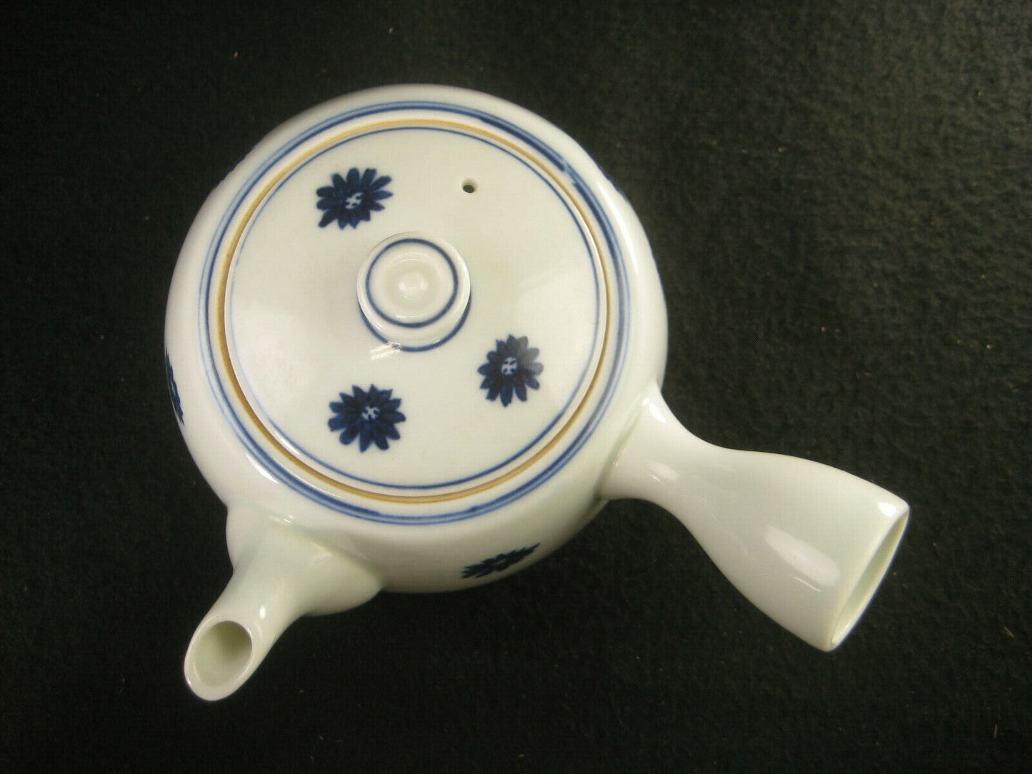 Vintage Signed Kyusu Ceramic Porcelain Tea Pot For Ocha Sencha Genmaicha