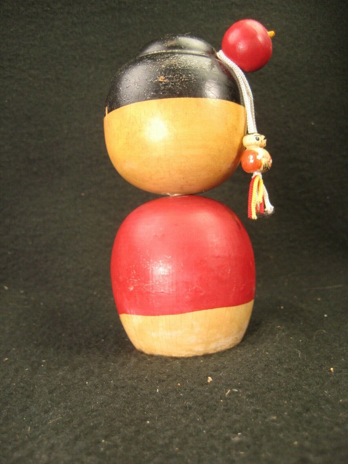 Vintage Japanese Showa Era (C.1950) Wooden Kokeshi Doll With Extra 2 Dolls