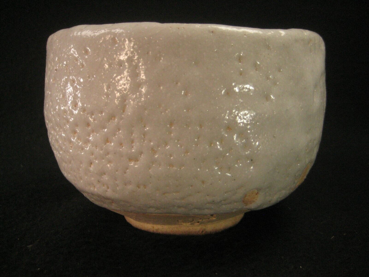 Vintage Japanese Signed Tea Ceremony Ceramic Chawan Large White Tea Bowl