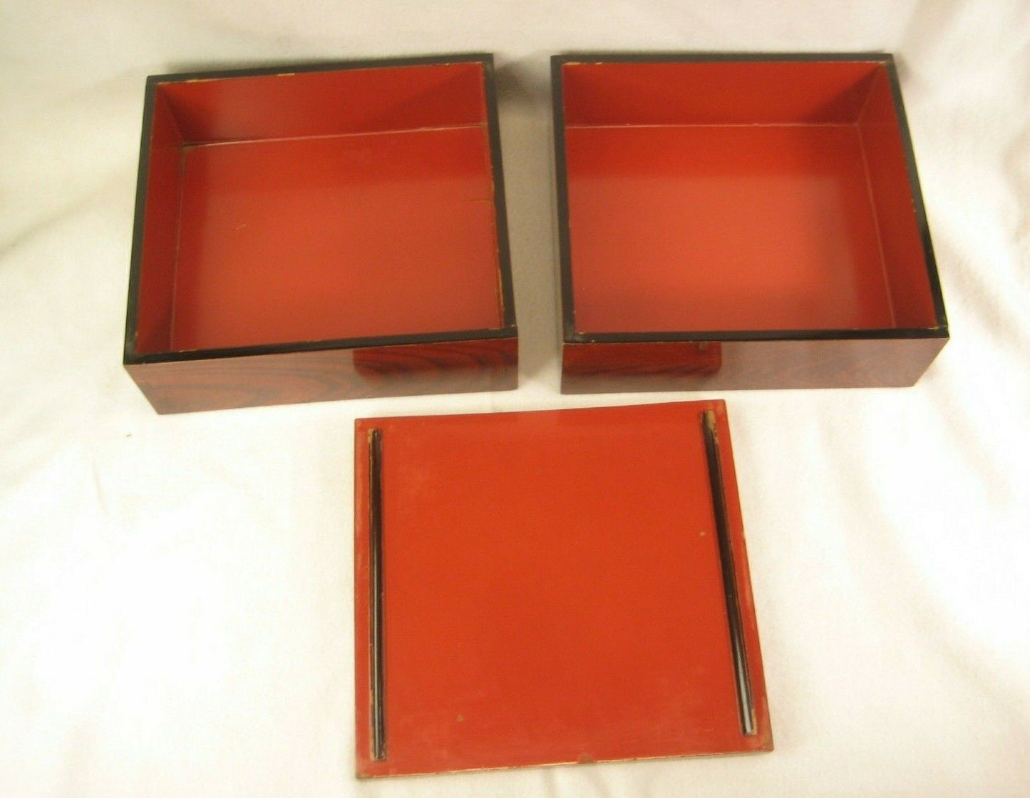 Antique Japanese Meiji Era (C.1900) Wood & Lacquer Kasaneju Stacking Box