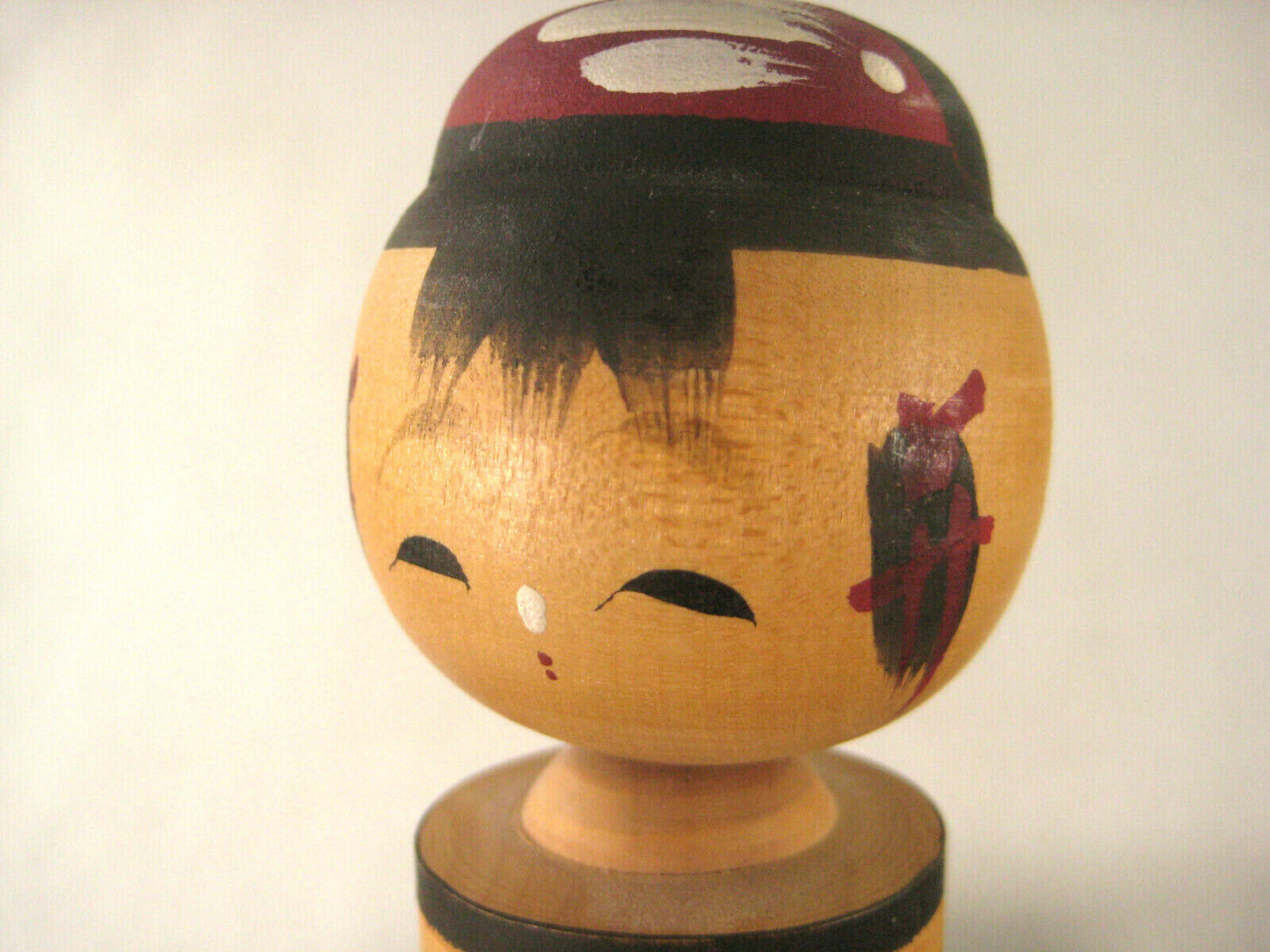 Vintage Japanese Kokeshi Pair Wooden Bobblhead Doll Hand Painted Trees 3"