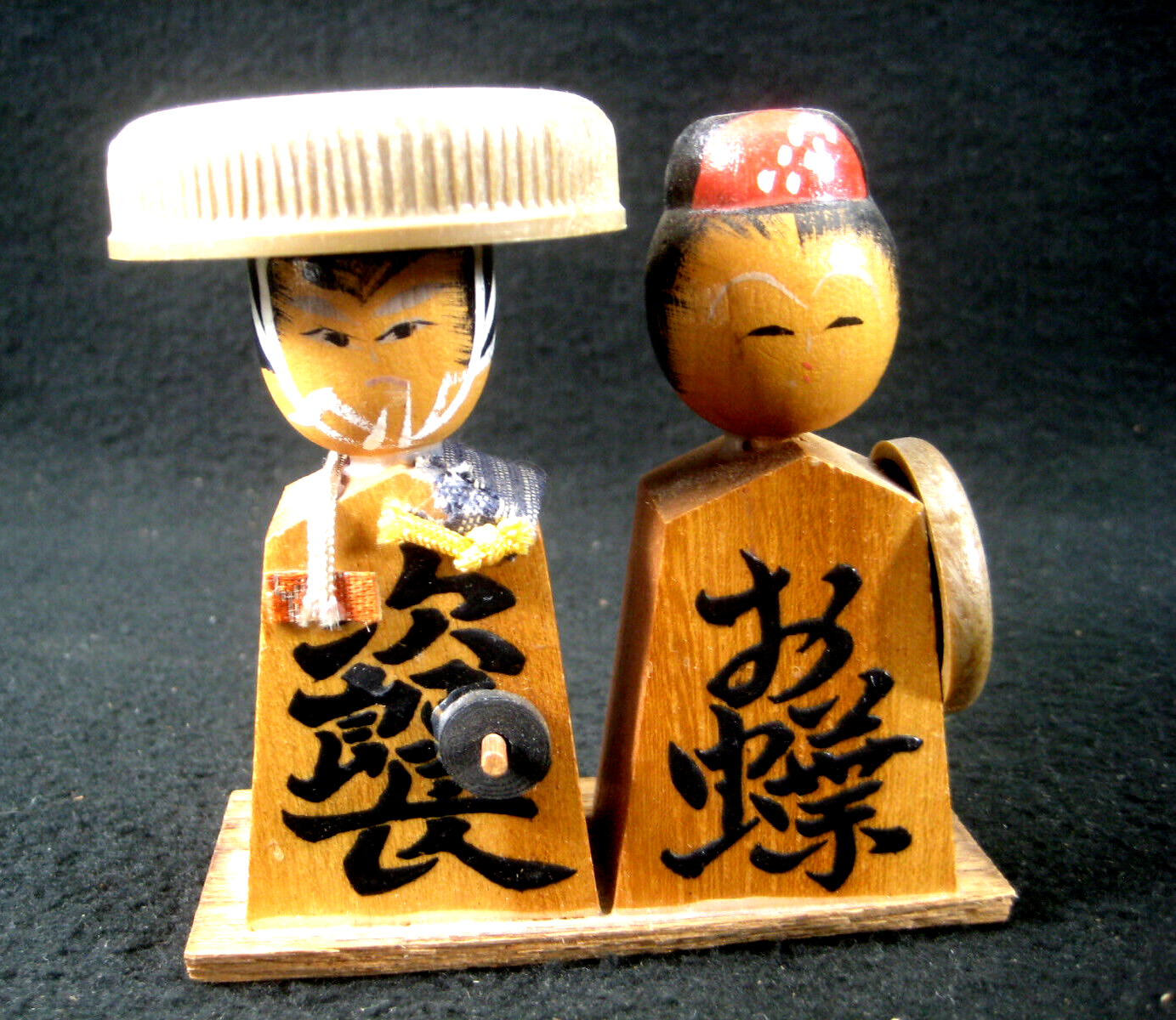 Vintage Kokeshi Wooden Dolls with Delicately Hand-painted and Carved  Designs, Asian Folk Art