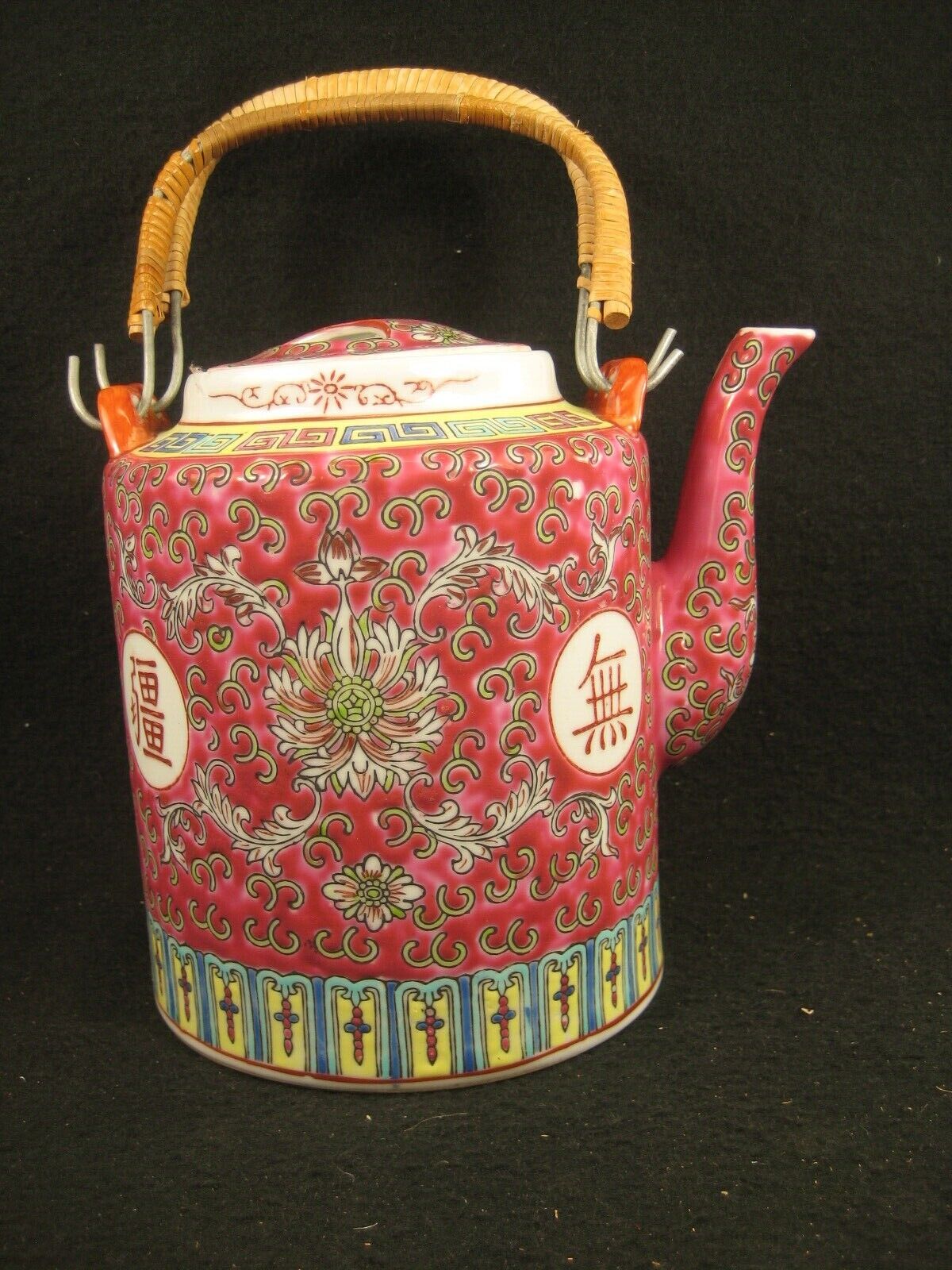 Vintage Chinese Signed Hand Painted Ceramic Tea Pot