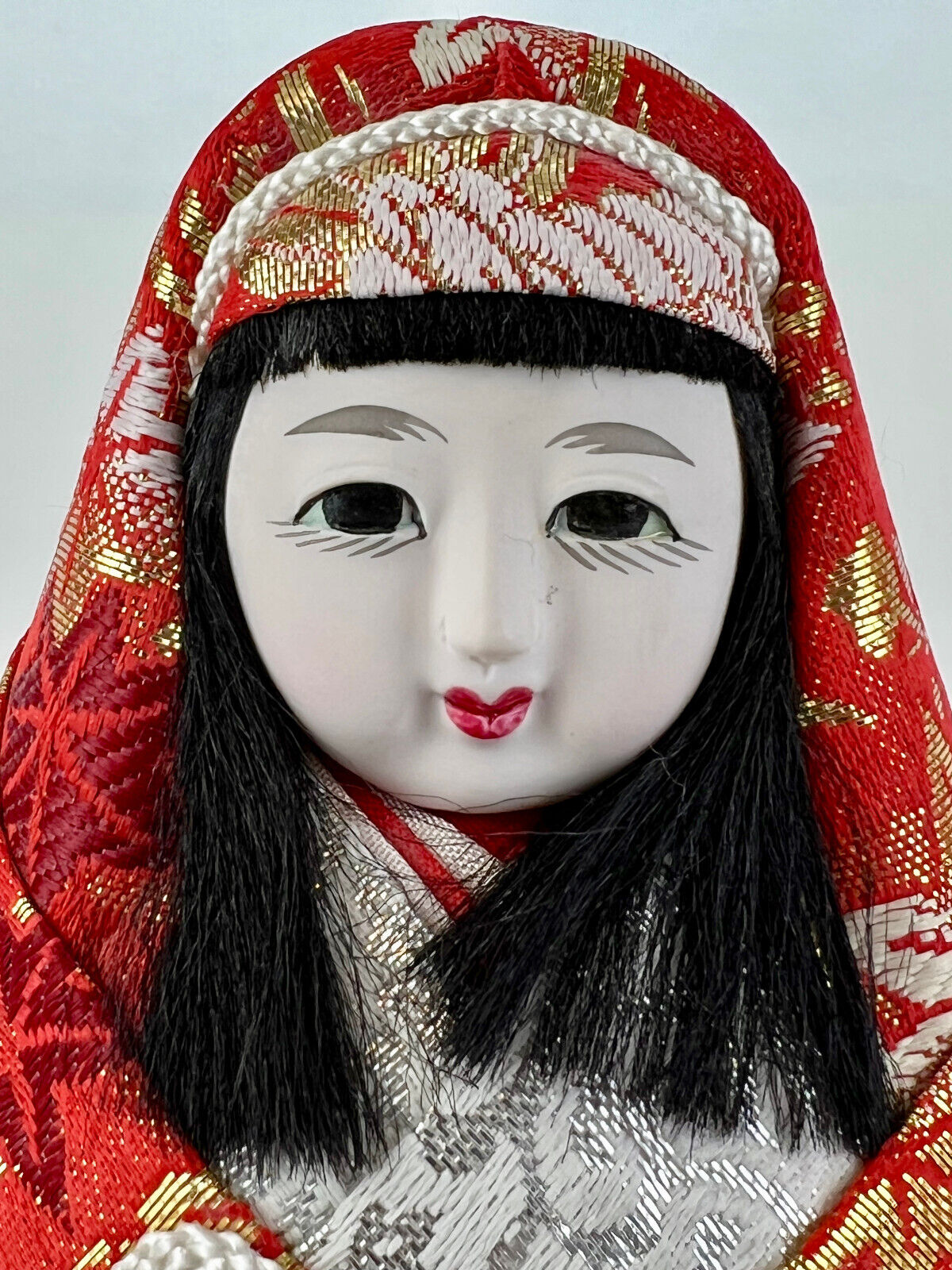 Vintage Japanese Dolls Daruma Hime Ningyo Pair Empress Jingu Handpainted 5"~