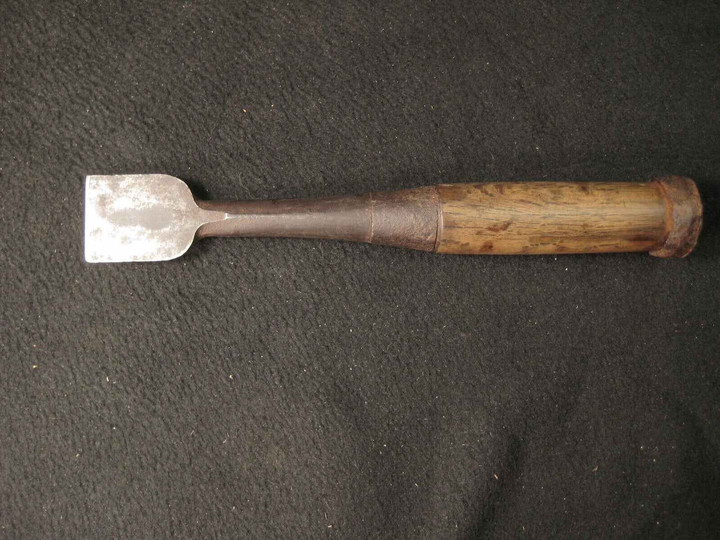 Vintage Japanese Signed Tool Laminated Forged Iron Blade Nomi Chisel Red Oak