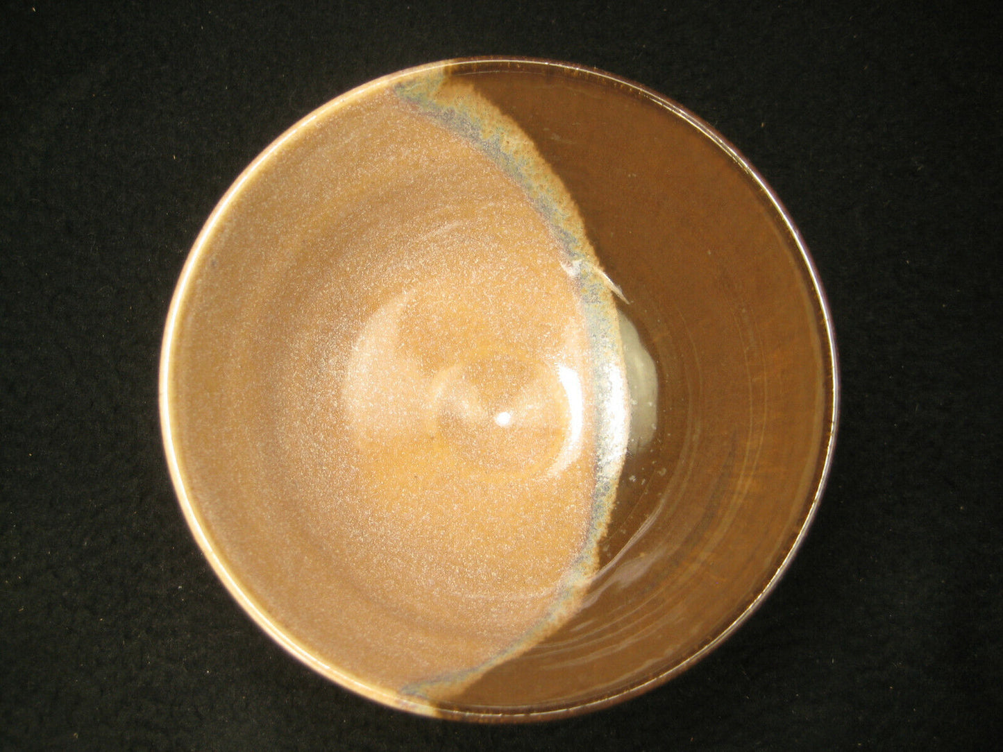 Vintage Japanese Tea Ceremony Ceramic Chawan Tea Bowl Dip Glaze 4.5"